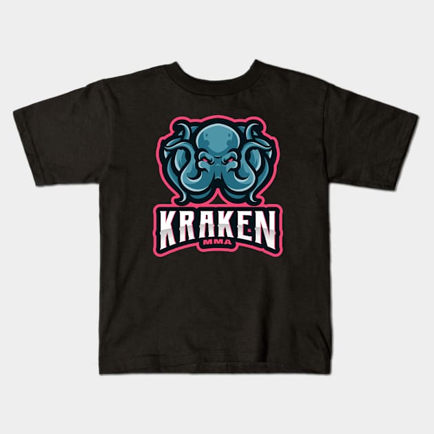 Kraken MMA Fighter Kids T-Shirt by Tip Top Tee's